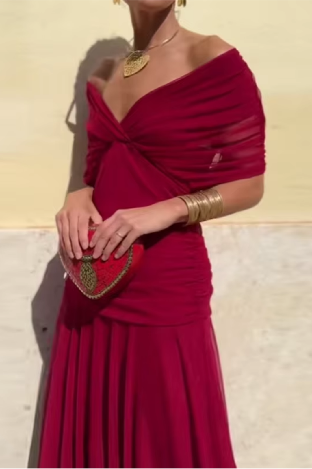 Louise | Robe maxi élégante pour les fêtes avec décolleté en V