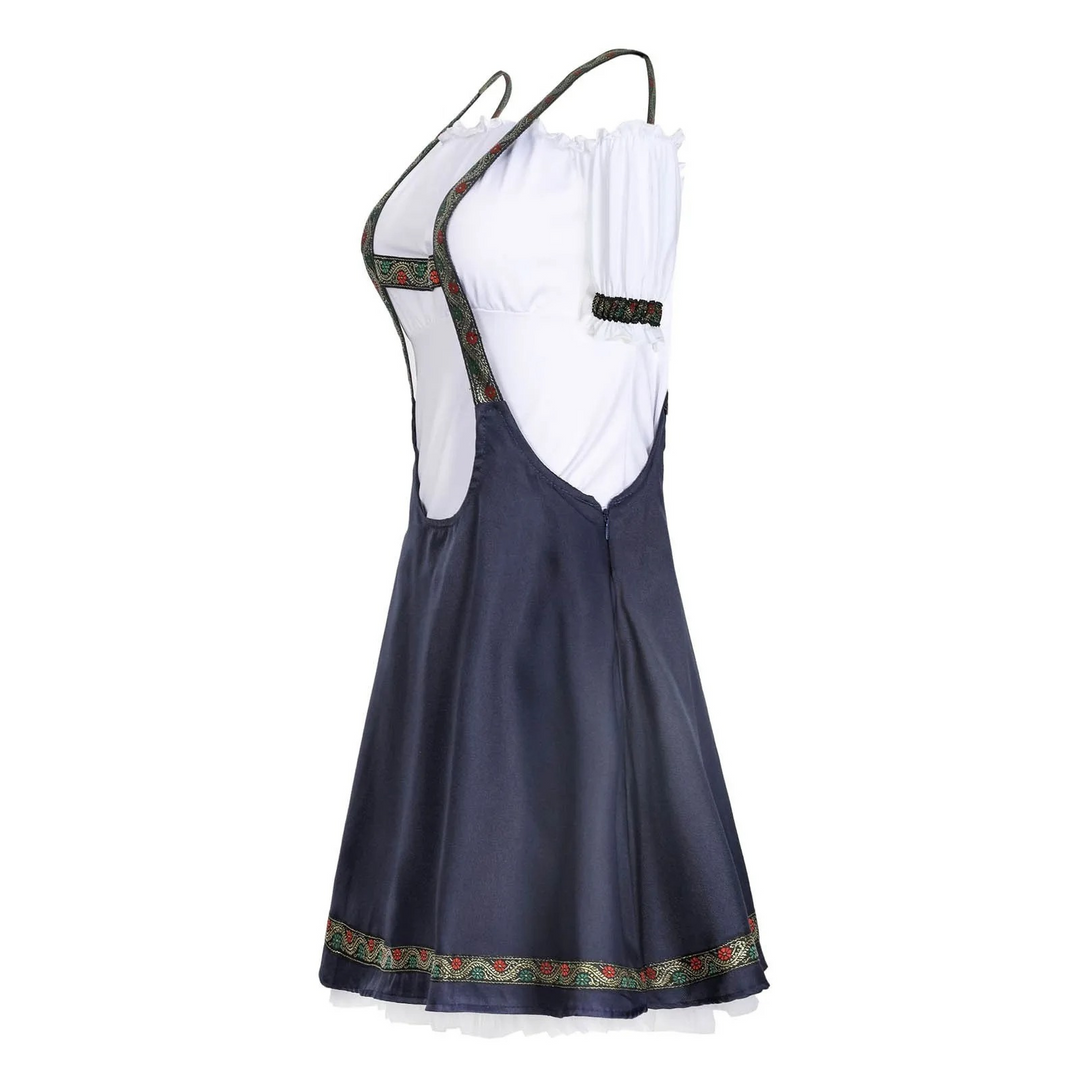 Robe Dirndl Mini Oktoberfest Femme Bleu Foncé