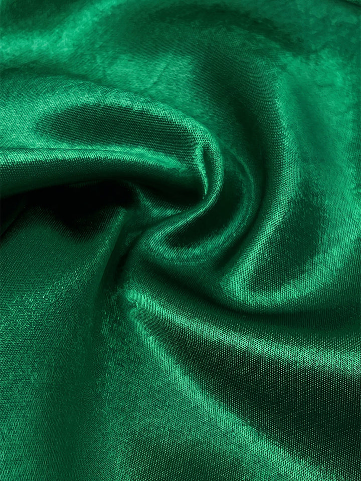 Chemisier boutonné volanté à taille élastique, taille haute, à empiècements, à col revers, couleur contrastée