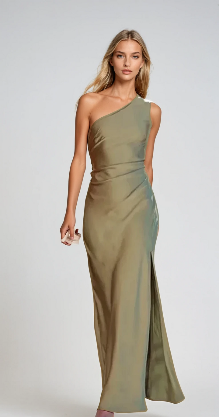 Robe Maxi Longue Femme Une Épaule pour Invité de Mariage