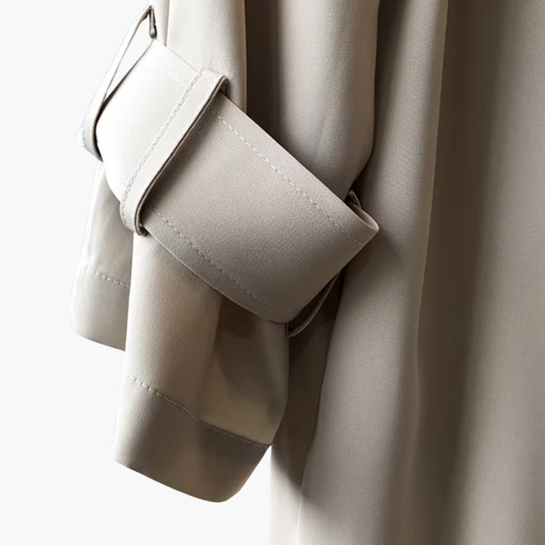 Manteau trench pour femmes avec col à revers et fermeture à double bouton