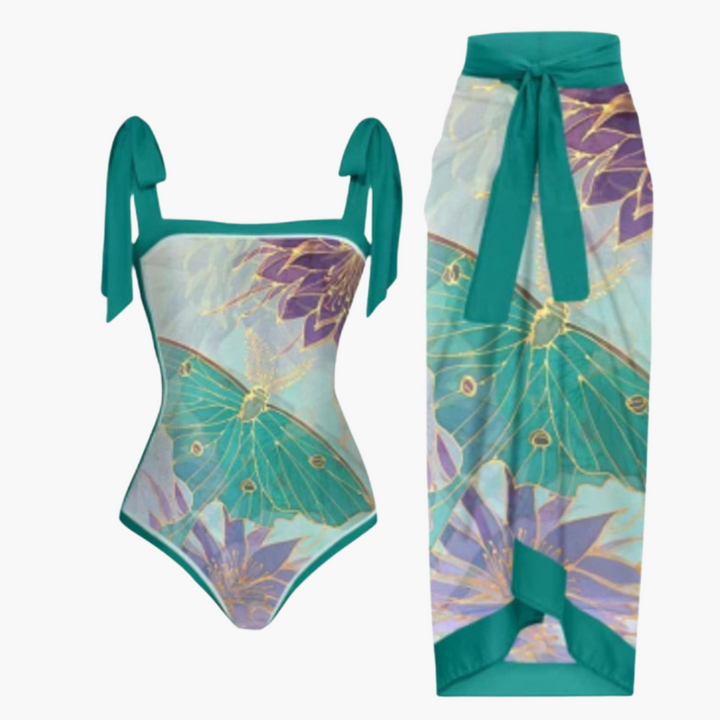 Maillot de bain avec surjupe - Maillot une pièce pour femmes avec jupe de plage