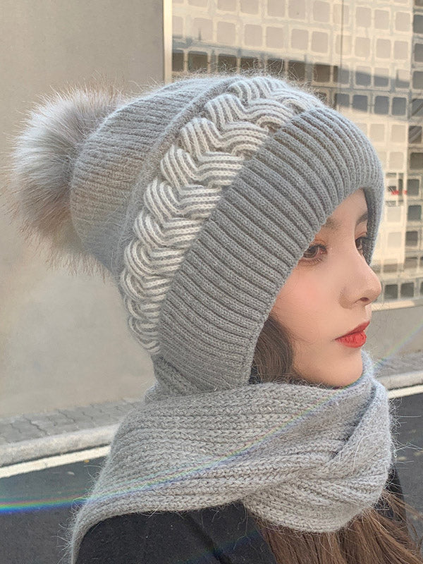 Ensemble écharpe et bonnet en jacquard, 7 coloris