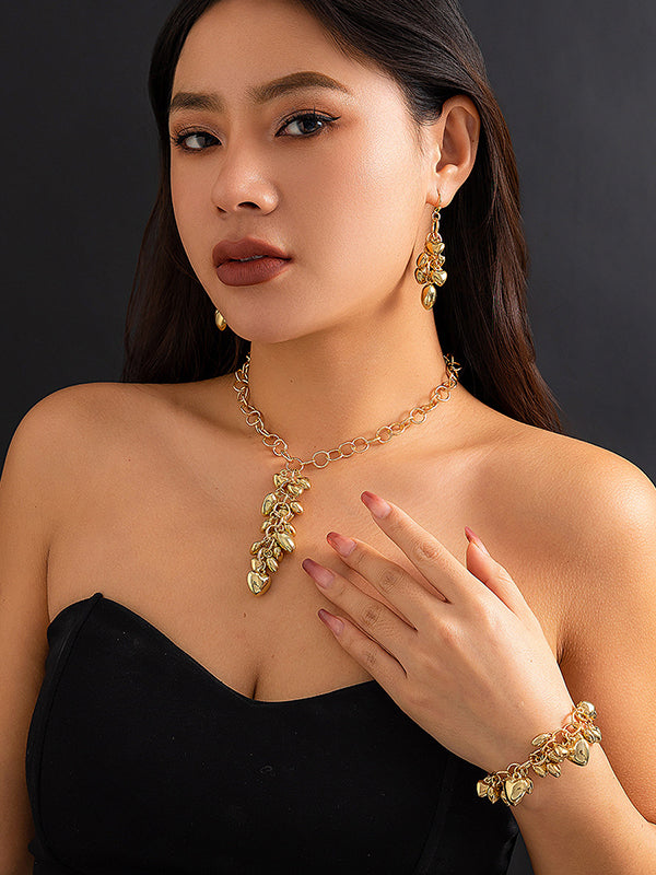 Collier géométrique à chaîne, en forme de cœur