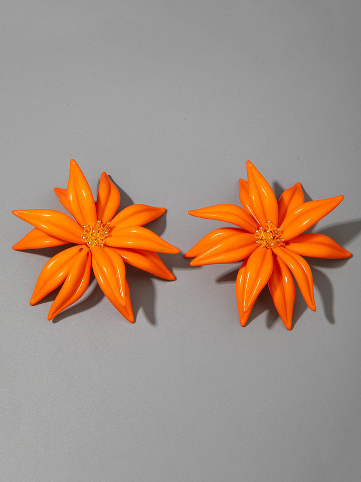 Boucles d'oreilles pendantes en forme de fleur