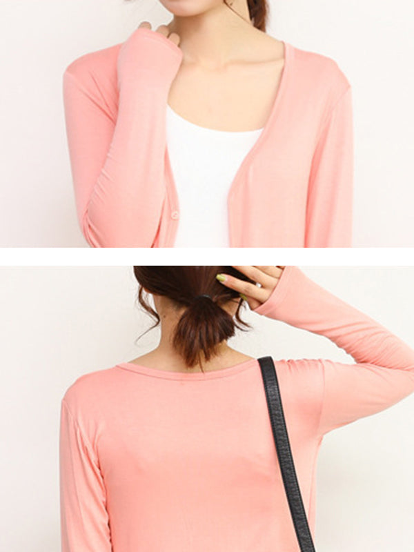 Veste décontractée ample à manches longues, couleur unie