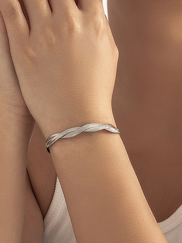 Accessoires de bracelet en alliage géométrique de couleur unie