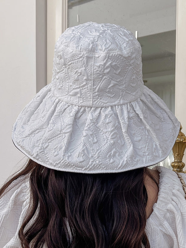 Chapeau de pêcheur floral anti-UV simple, chapeau de soleil