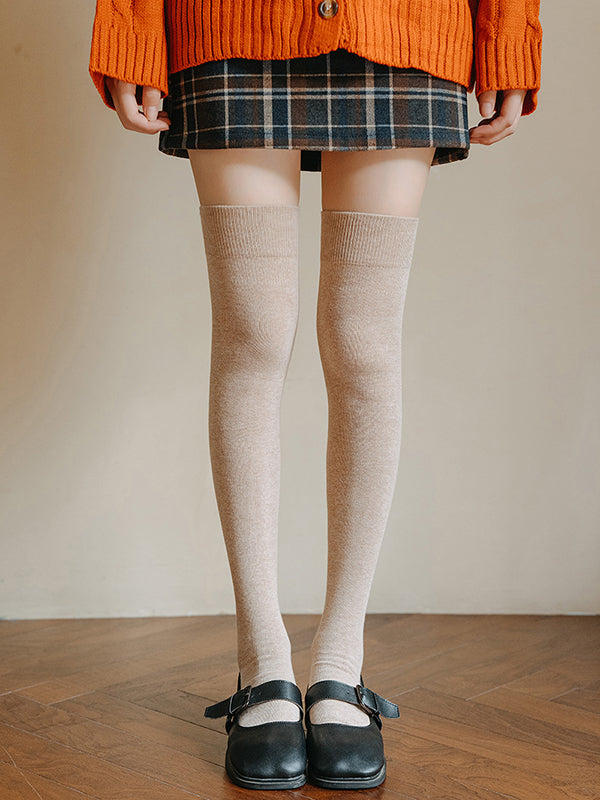 Collants décontractés, couleur unie