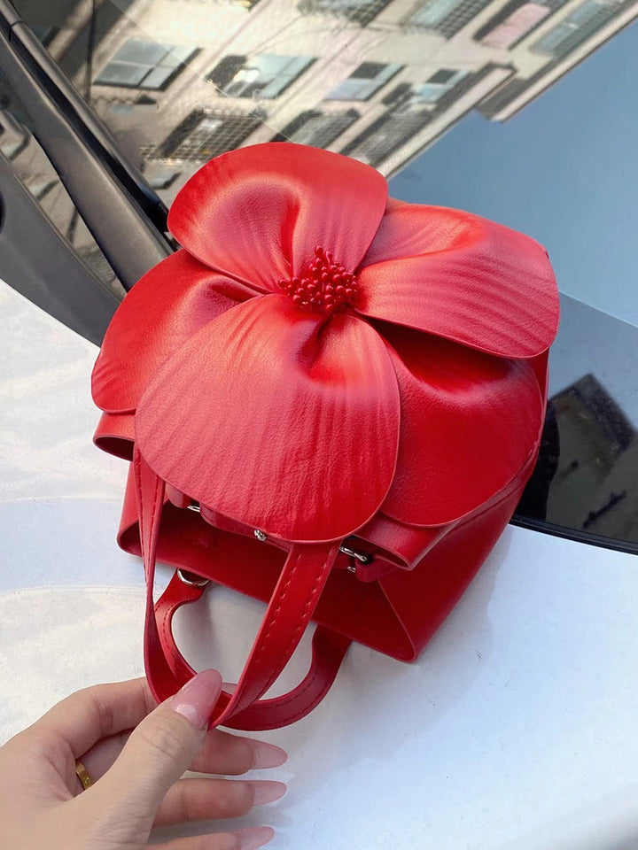 Sac à main en forme de fleur, couleur unie