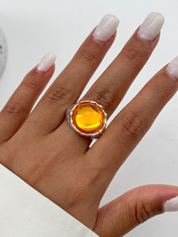 Bague géométrique à strass