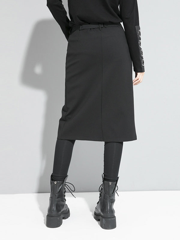Effet deux pièces - Jupe-culotte unie à empiècements