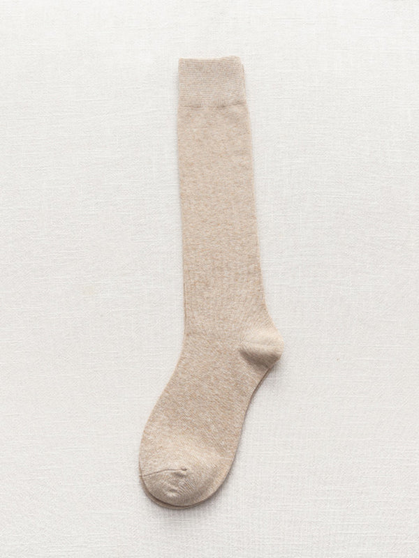 Chaussettes décontractées chaudes couleur unie