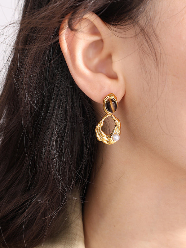 Boucles d'oreilles pendantes géométriques
