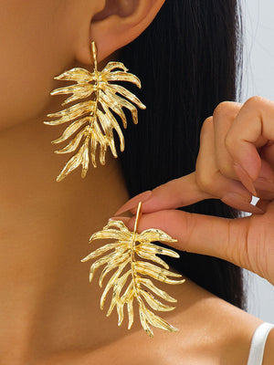 Boucles d'oreilles géométriques en forme de feuilles