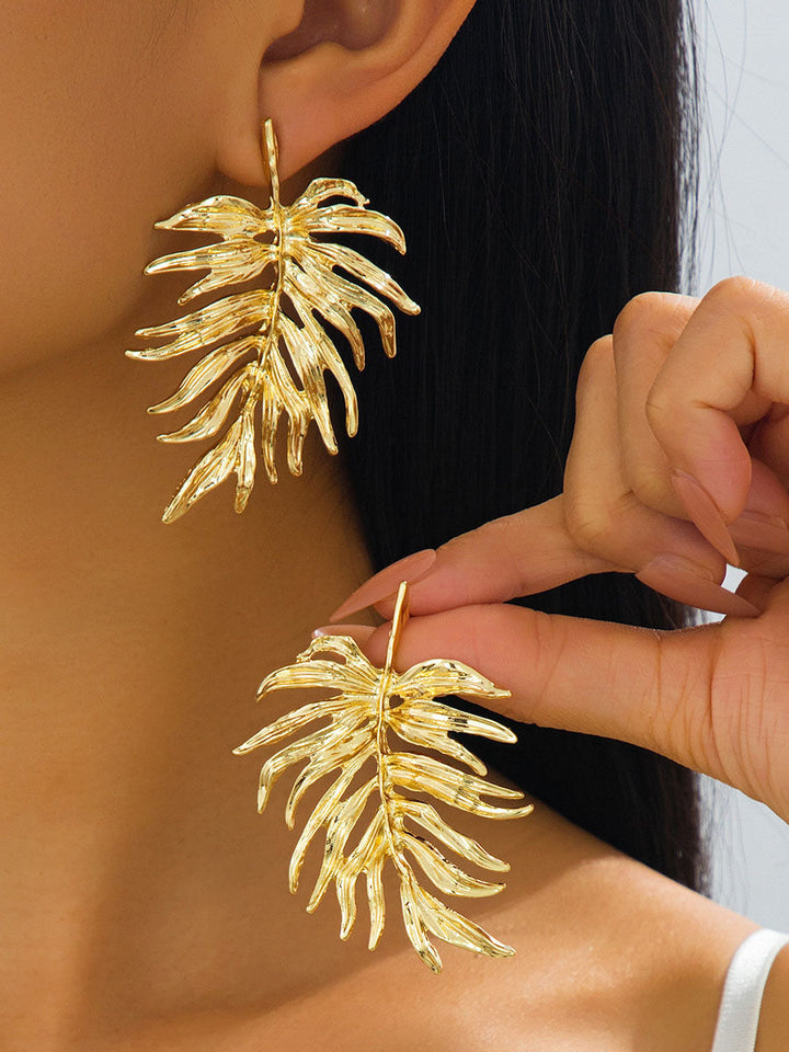Boucles d'oreilles géométriques en forme de feuilles