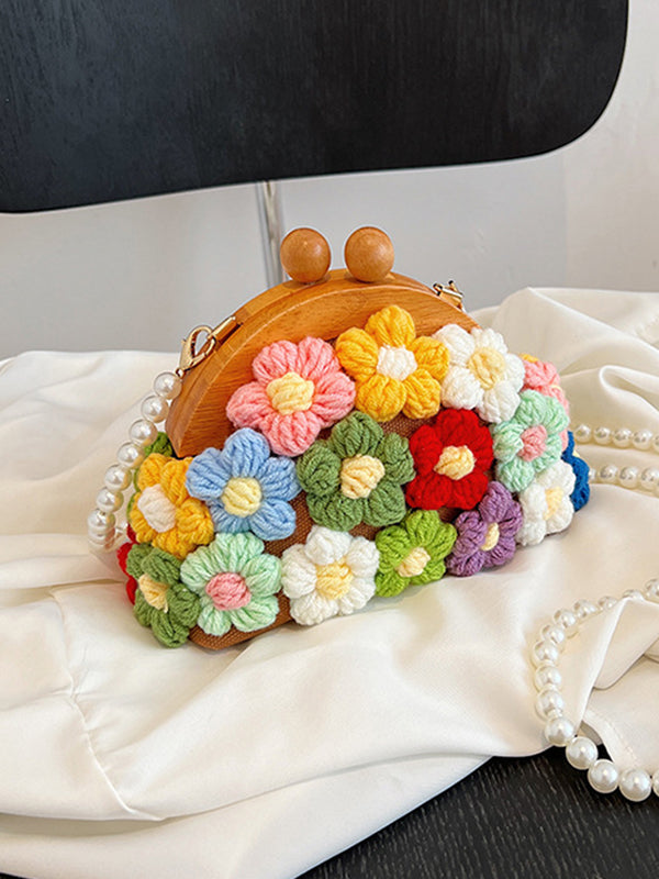 Sac à main à chaîne, en forme de fleur