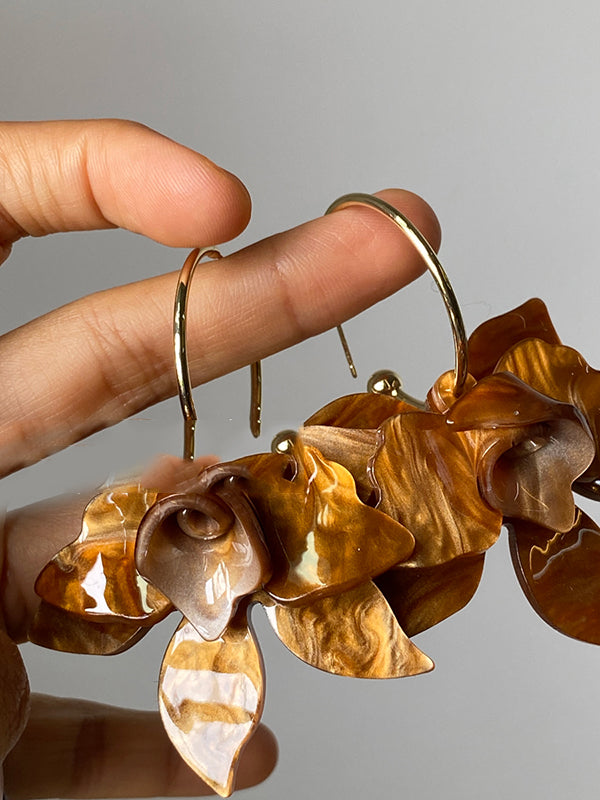 Boucles d'oreilles pendantes en forme de fleur