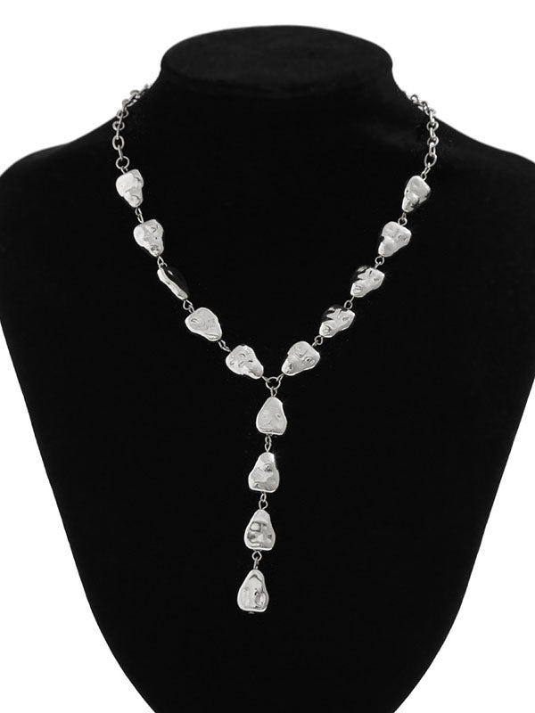 Collier géométrique délicat à chaîne, à empiècements
