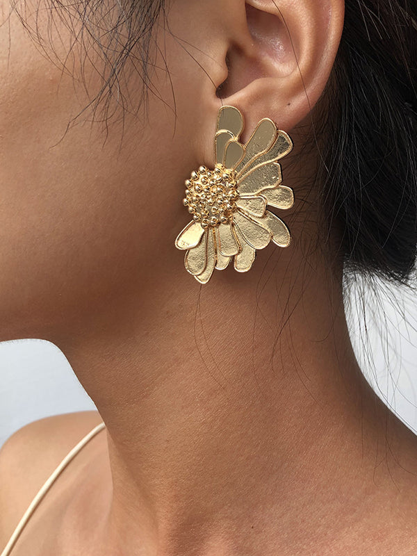 Boucles d'oreilles fleur en alliage vintage