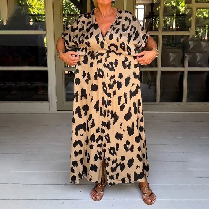 Helga - Robe maxi avec motif léopard