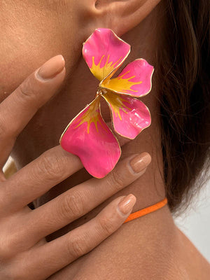 Boucles d'oreilles pendantes en forme de fleur