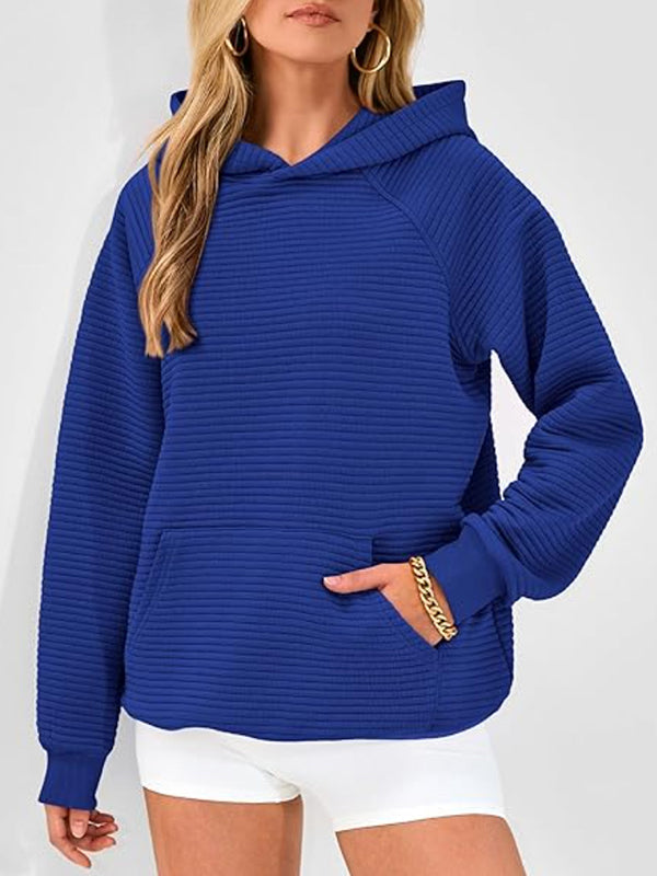 Capuche Manches Longues Poches Couleur Unie à empiècements Sweats à capuche Hauts