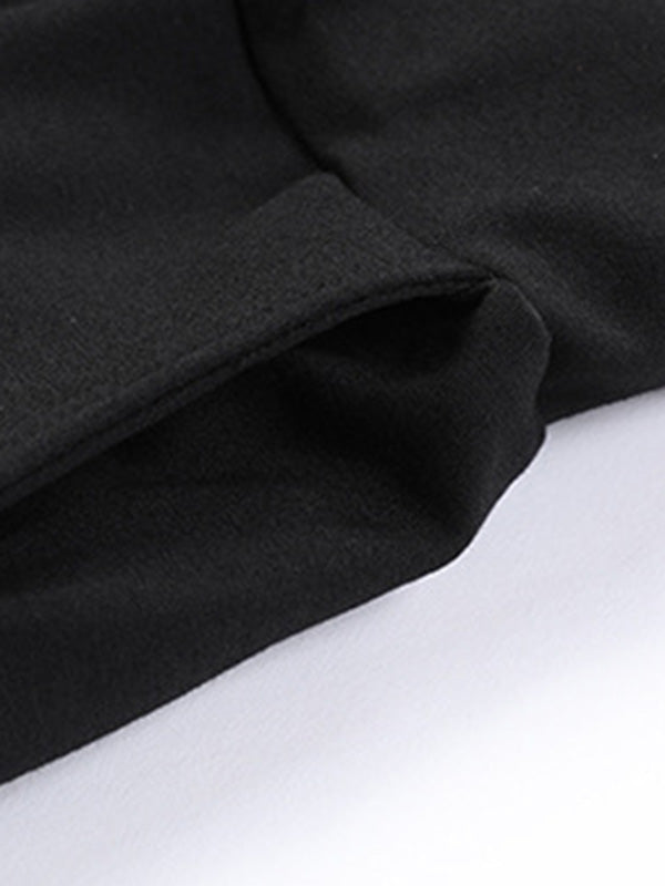 Bas de pantalon trois-quarts décontractés, jambes larges et amples, couleur unie
