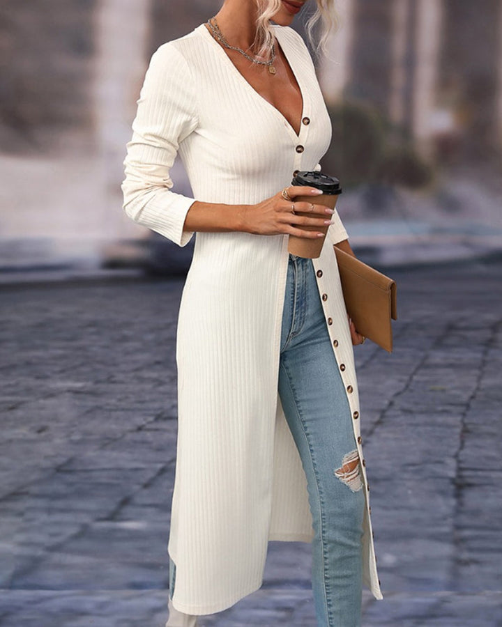 Manteau long en tricot pour femmes