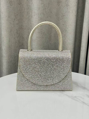Pochette de soirée géométrique brillante à strass