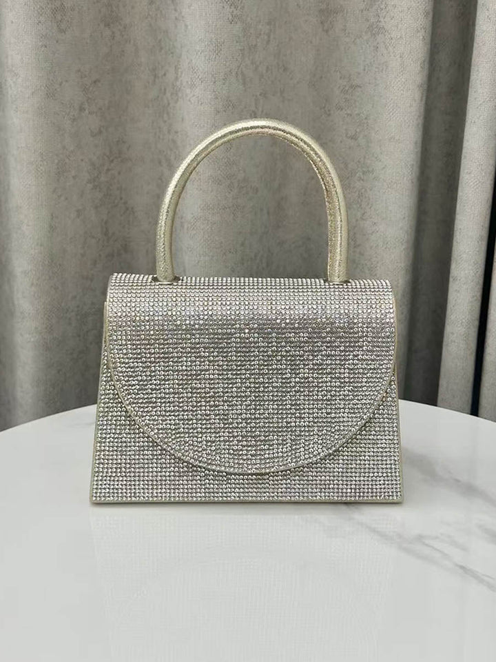 Pochette de soirée géométrique brillante à strass