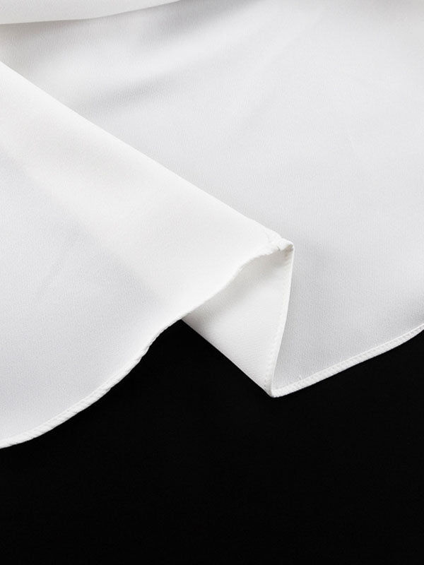 Robe longue plissée transparente à manches évasées, coupe près du corps, en gaze, à empiècements, à col carré, couleur unie
