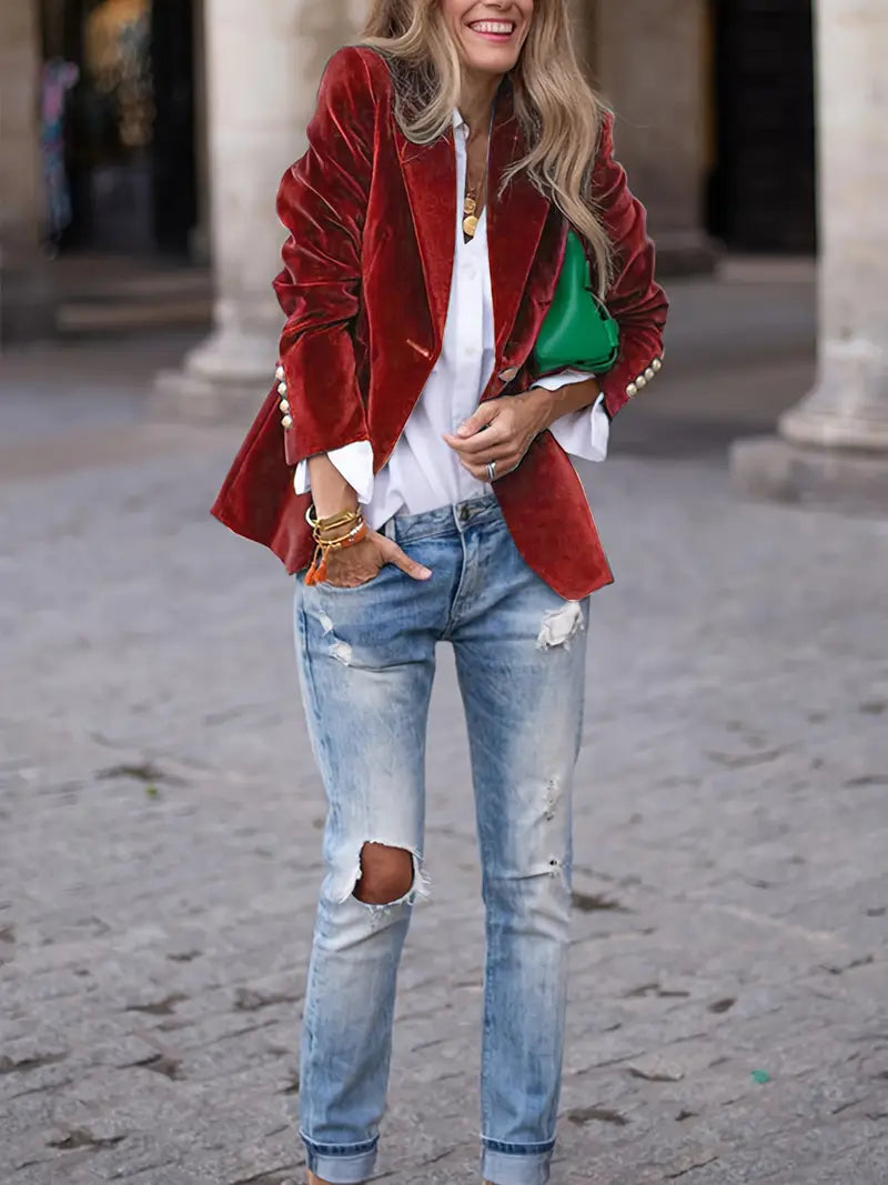 Bella | Blazer en velours doux et élégant pour femmes