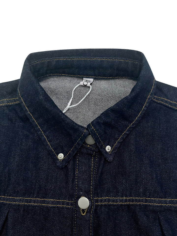 Gilet sans manches ample boutonné plissé à empiècements, à col revers