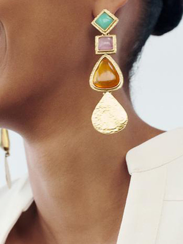 Boucles d'oreilles pendantes géométriques