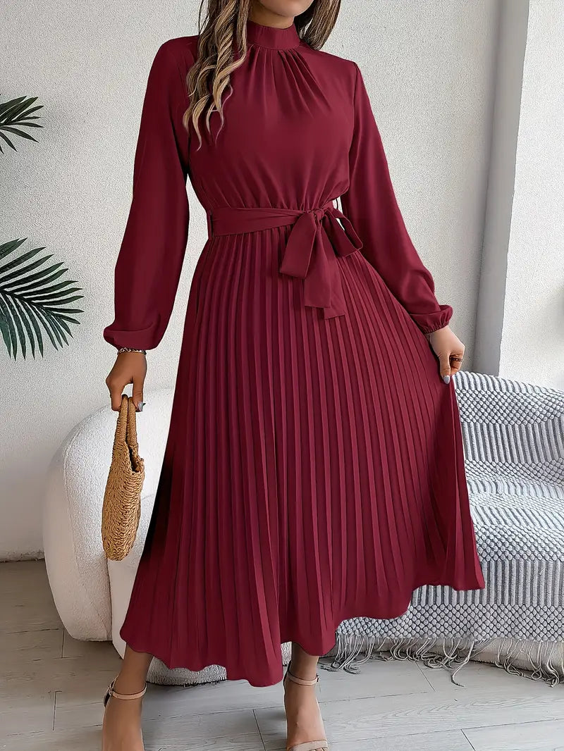 Sana | Robe de soirée plissée pour femmes à col montant