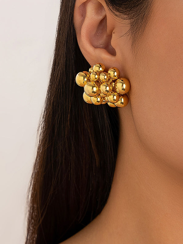 Boucles d'oreilles géométriques couleur unie