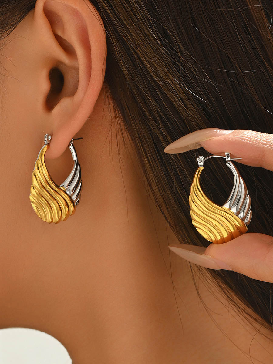 Boucles d'oreilles géométriques texturées