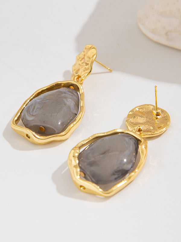 Boucles d'oreilles géométriques brillantes à coupe irrégulière