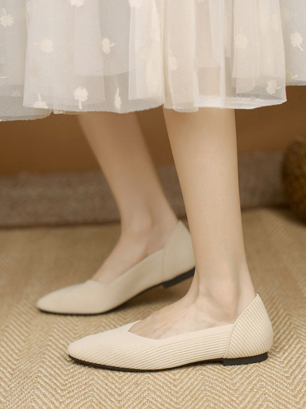 Chaussures à bout carré, couleur unie