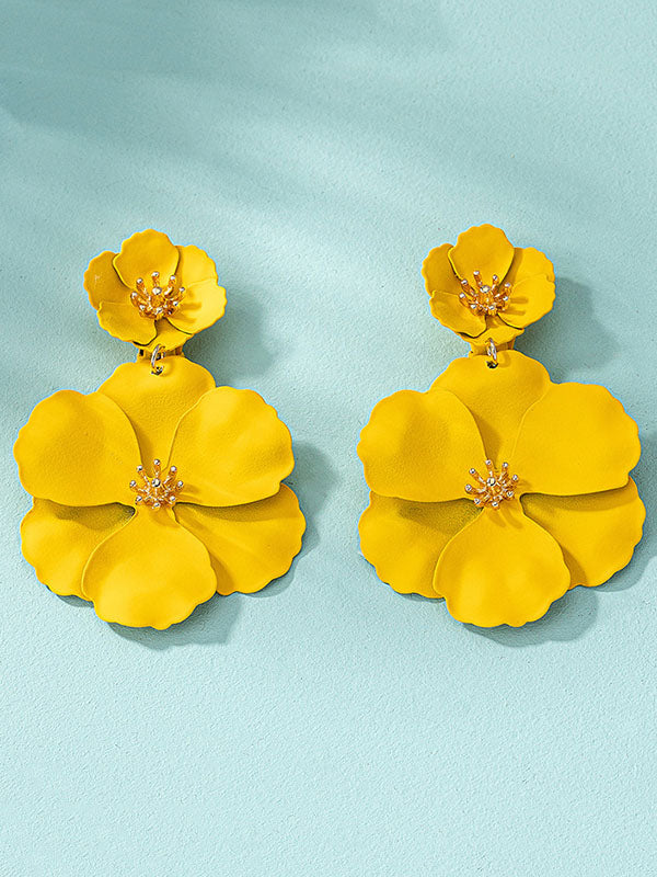 Parure boucles d'oreilles pendantes et boucles d'oreilles en forme de fleur
