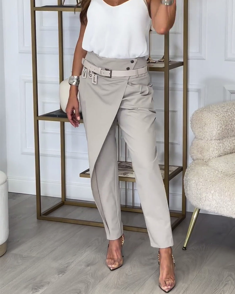 Debbie - Pantalon patchwork avec ceinture
