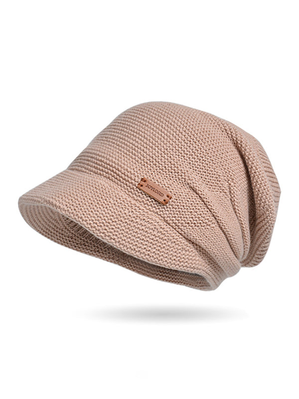 Chapeaux à empiècements de couleur unie à bord plat Chapeaux tricotés