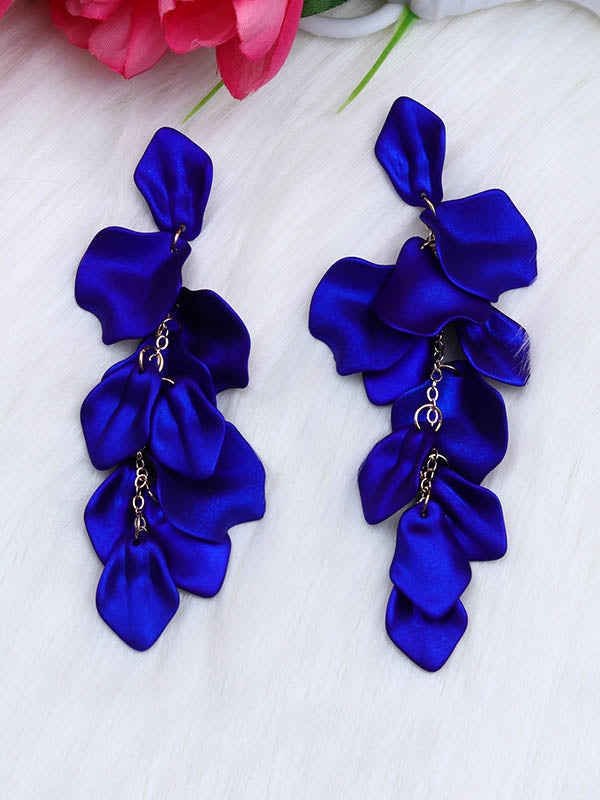 Boucles d'oreilles à chaîne, en forme de fleur