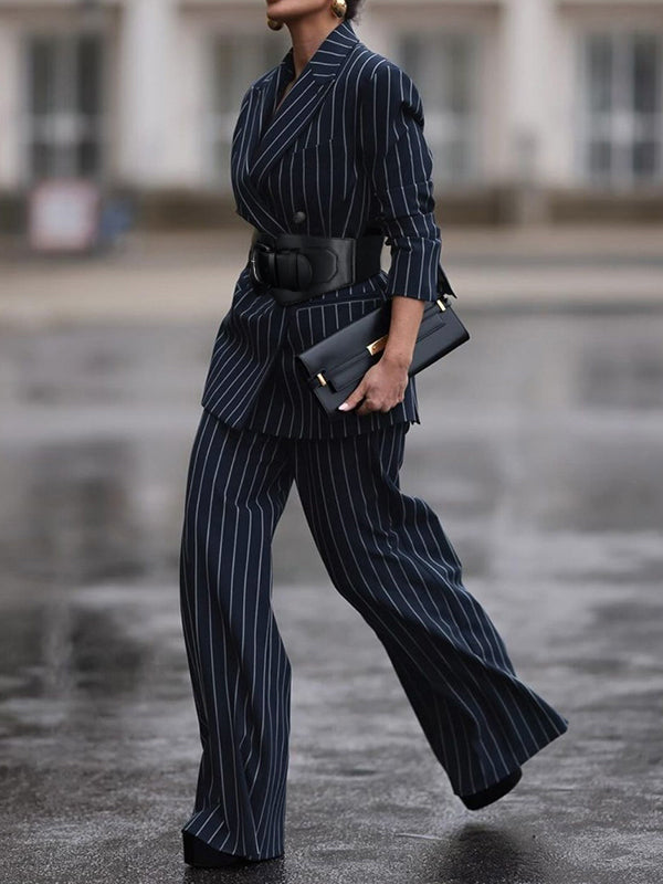 Pantalon ample imprimé rayé