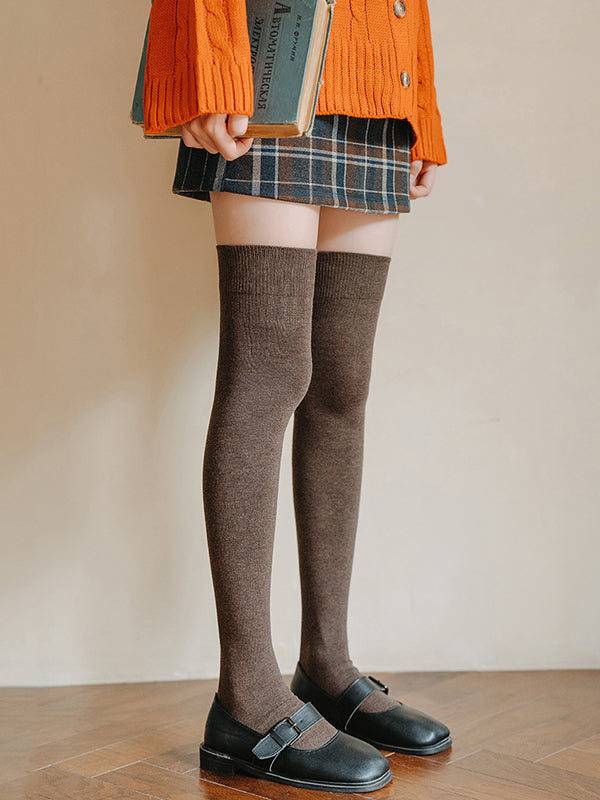 Collants décontractés, couleur unie