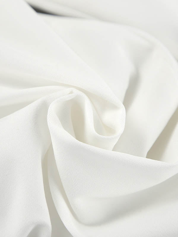 Chemisier ample boutonné à manches longues, à taille élastique, à poches, à épaules dénudées, couleur unie