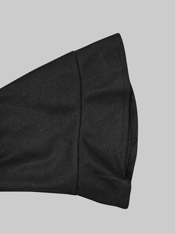 Vestes évasées à boutons, couleur unie, col montant – Manteau en laine d'avoine