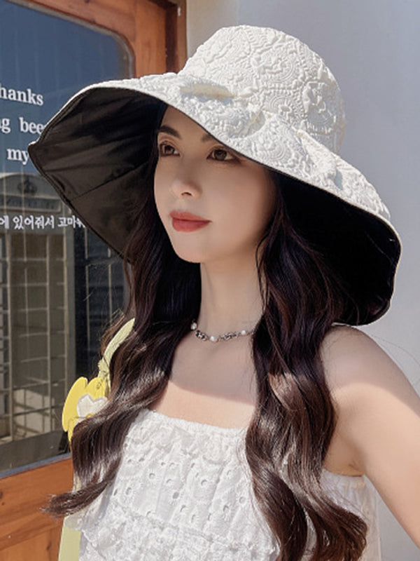 Chapeau de pêcheur floral anti-UV simple, chapeau de soleil