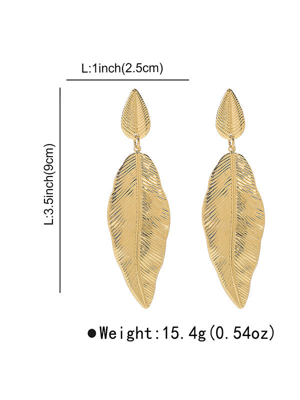 Boucles d'oreilles pendantes en forme de feuilles